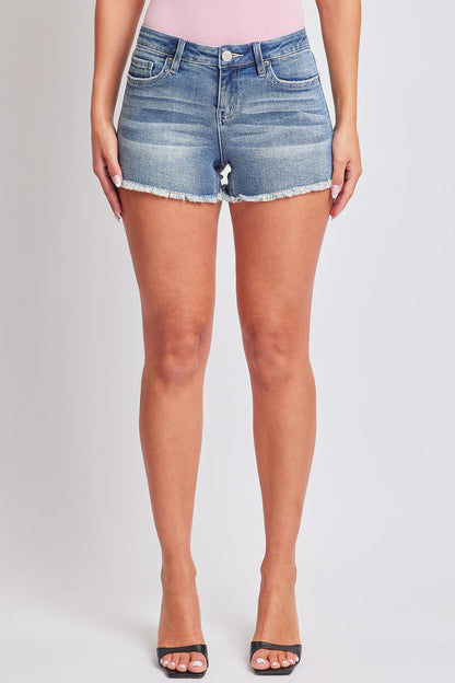 Women's Luxe Low Rise Fray Hem Denim Shorts