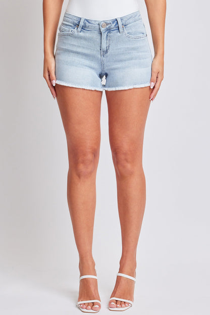 Women's Luxe Low Rise Fray Hem Denim Shorts