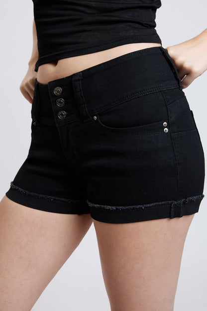 Women’s WannaBettaButt 3 Button Cuffed Denim Shorts