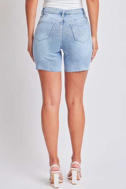 Women's Luxe High Rise Long Short Denim-Distressed