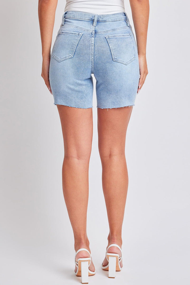 Women's Luxe High Rise Long Short Denim-Distressed