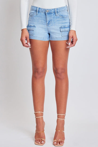 Women's Denim Cargo Shorts with D-Ring Detail