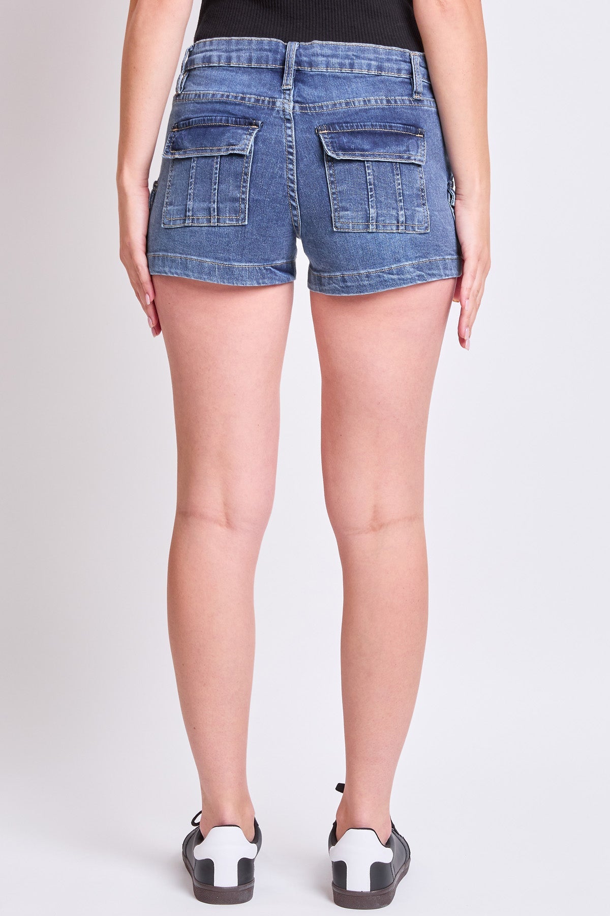 Women's Denim Cargo Shorts with D-Ring Detail