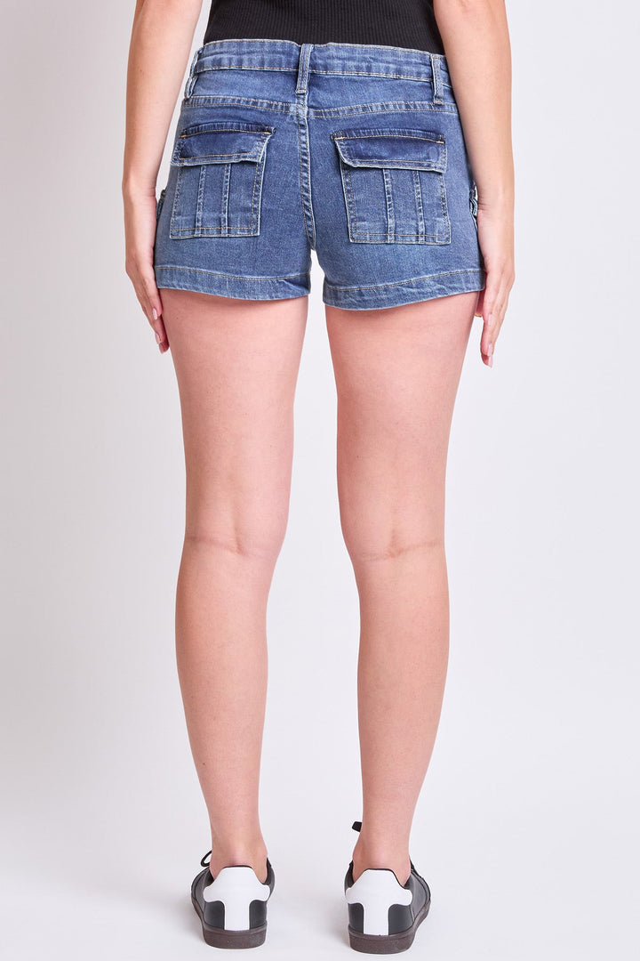 Women's Denim Cargo Shorts with D-Ring Detail