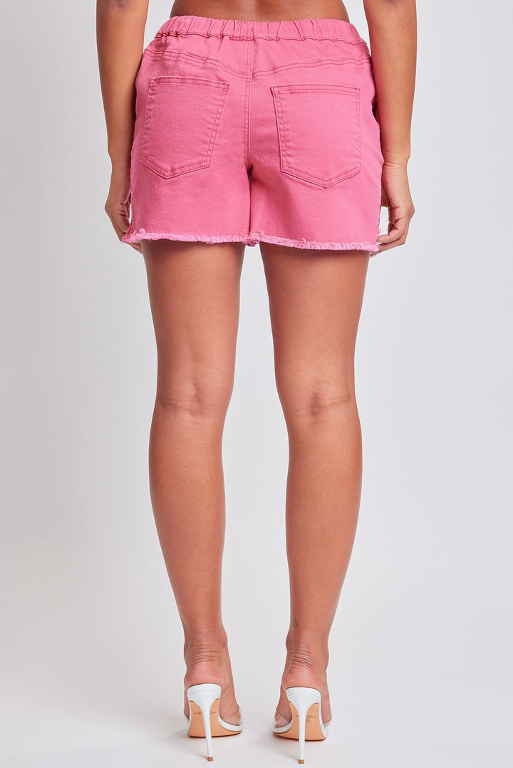 Women's Frayed Hem Pull-on Shorts