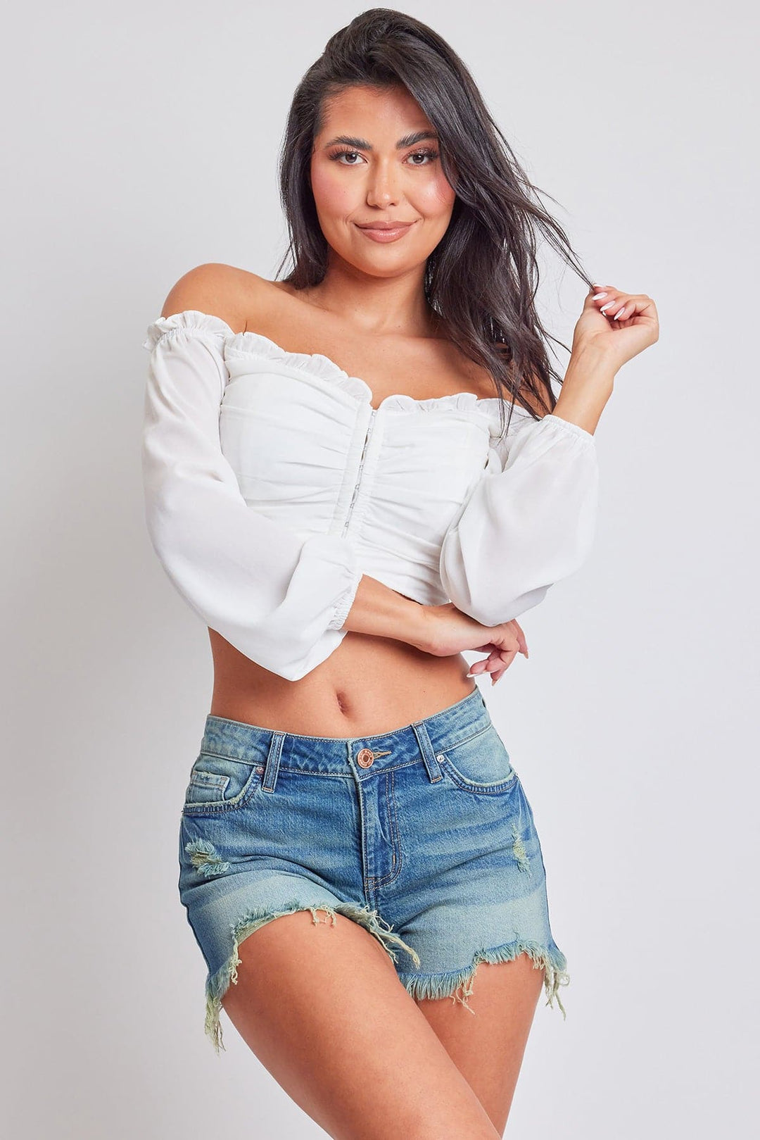 Women's High Rise Summer Fray Hem Shorts