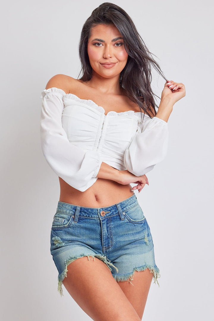 Women's High Rise Summer Fray Hem Shorts