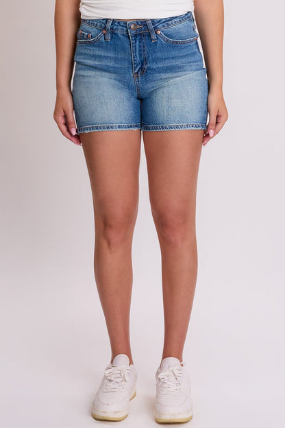 Women's Luxe High Rise Long Denim Shorts