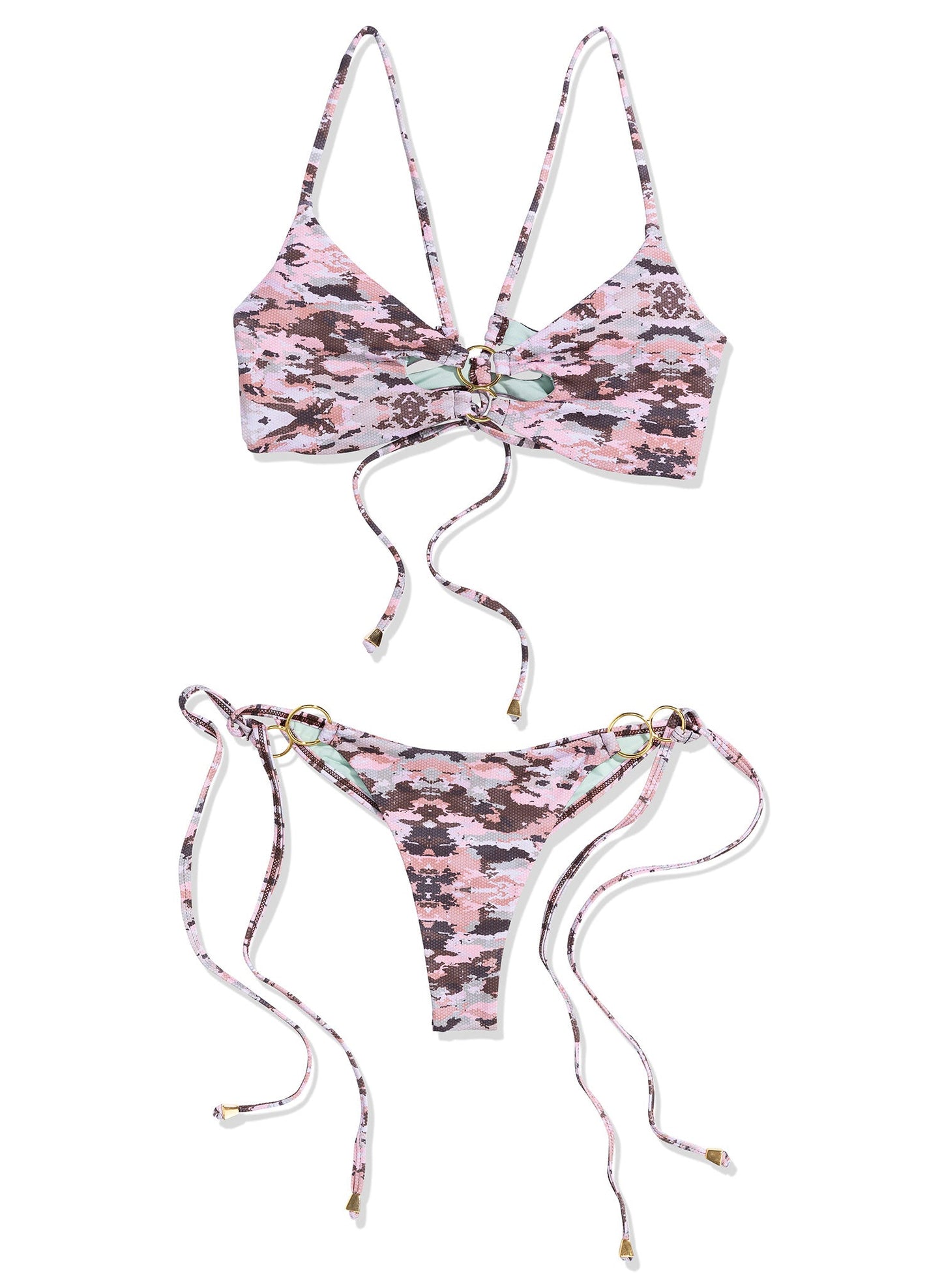 Side-Tie Ring Semi-Brazilian Bottom - Joey | Desert Dusk Camo