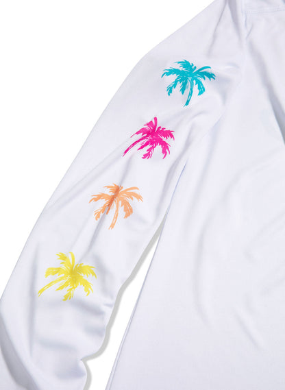 'Seas The Day' UPF 50+ Hooded Long Sleeve | White Solar