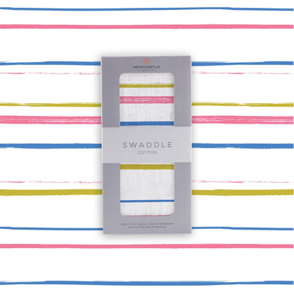Watercolor Stripe Cotton Muslin Swaddle