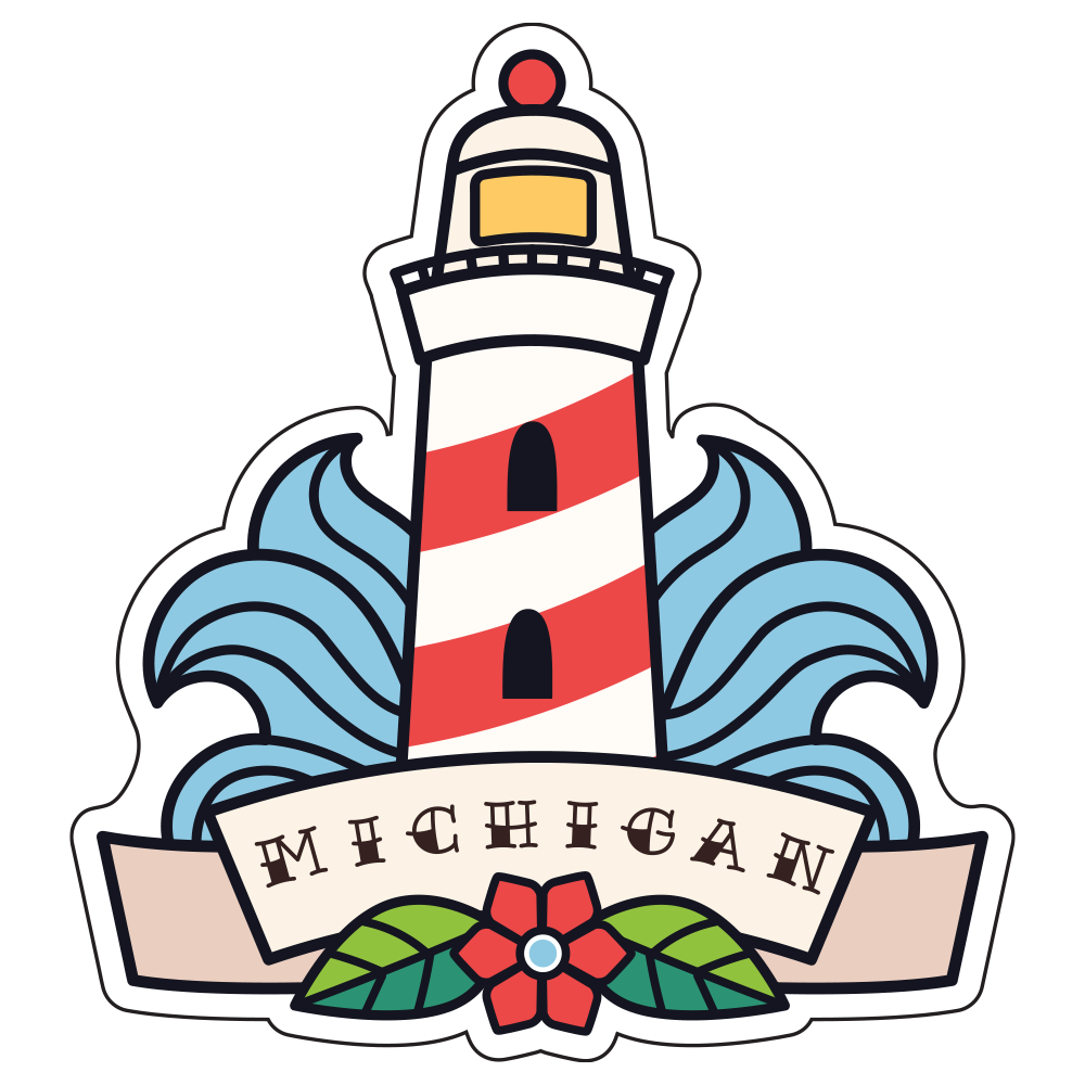 Patch - Michigan Lighthouse Tattoo