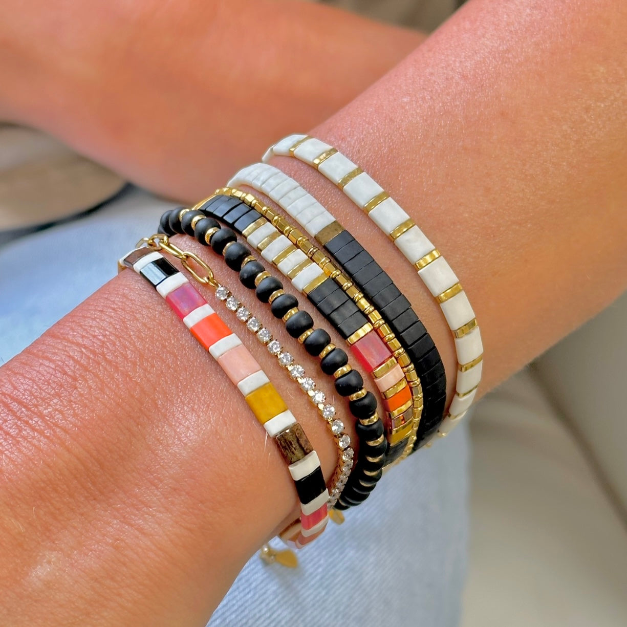 DARK SUNSET  - 6  Bracelet Stack