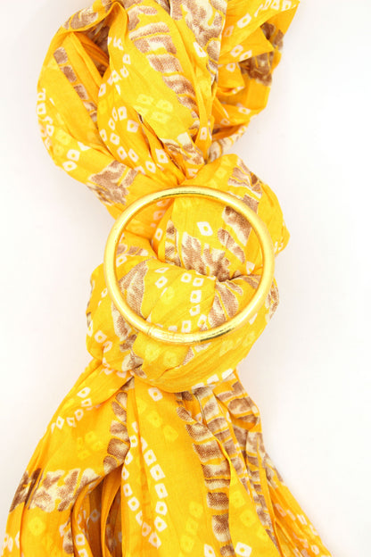 Traveler Gift Set: Multicolor Scarf, Gold Thai Buddhist Bangle