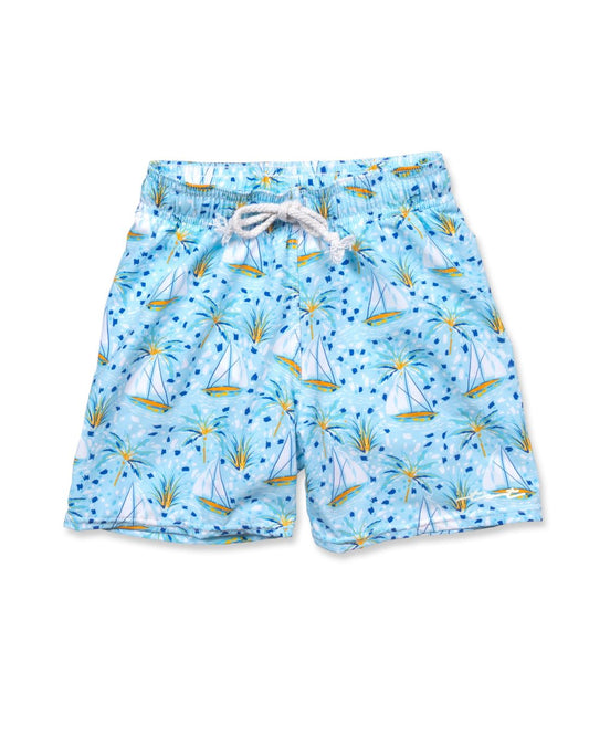 Sailboat Paradise Swim Trunks