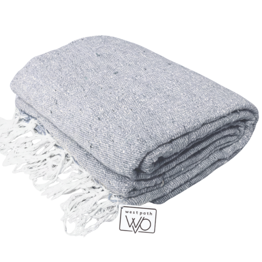 Solid Grey Mexican Blanket