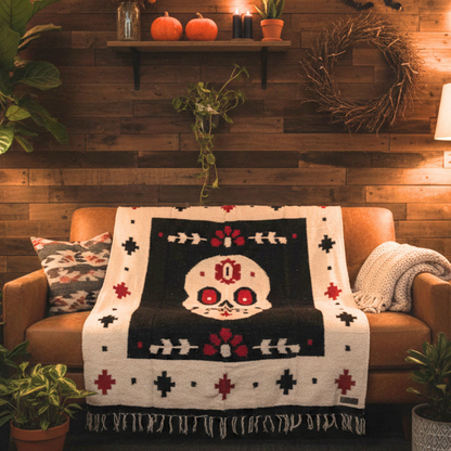 Day of The Dead Mexican Blanket | Dia de los Muertos