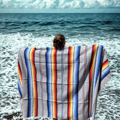 Grey Sol Mexican Blanket