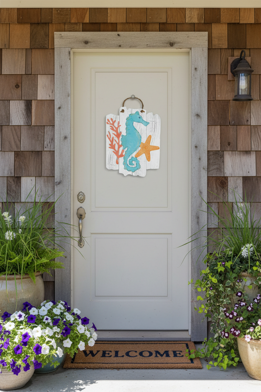 Sea Horse & Coral Door Decor