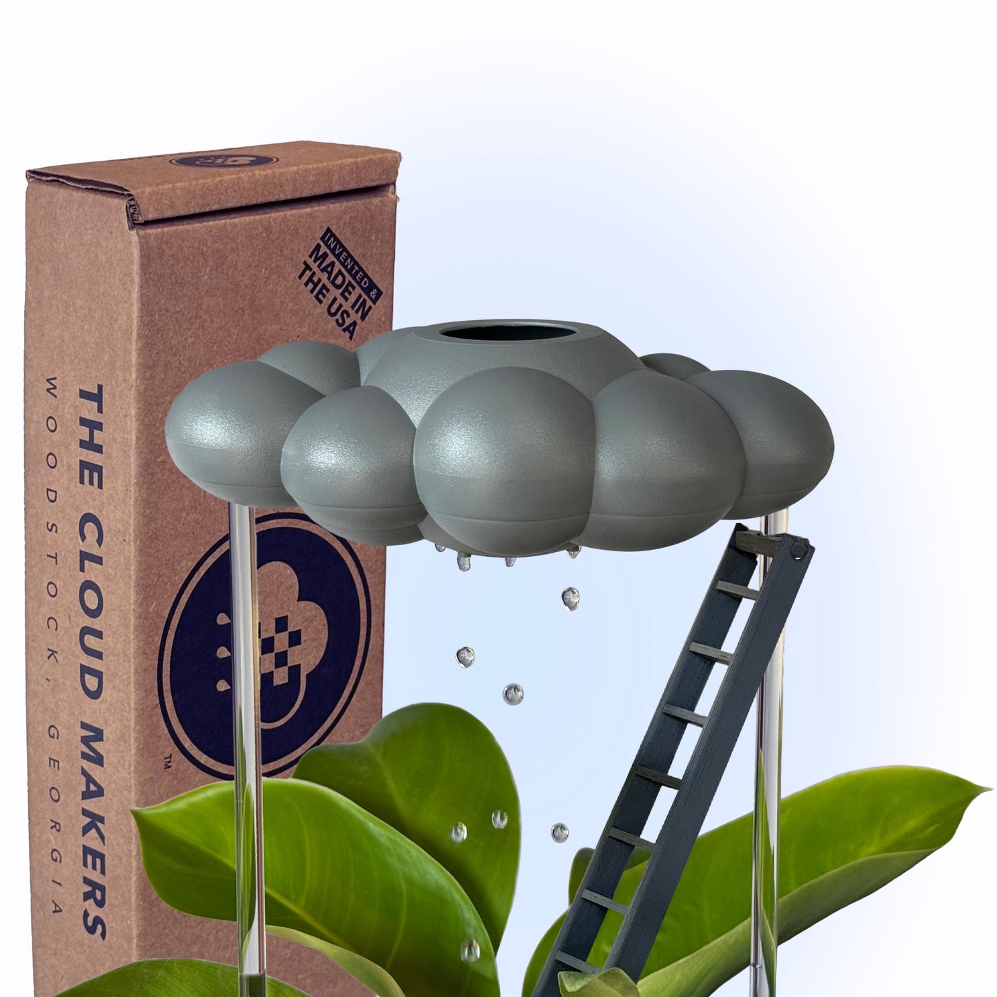 Stormy Dripping Rain Cloud with Ladder Charm