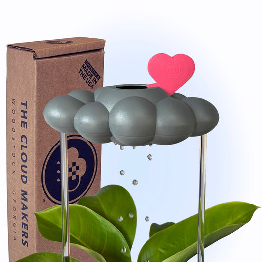 Stormy Dripping Rain Cloud with Pink Heart Charm