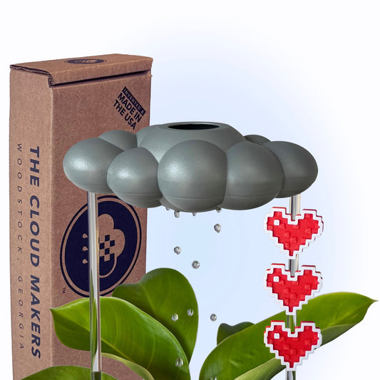 Stormy Dripping Rain Cloud with Pixel Heart Charm Set