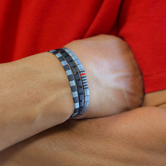 FIREFIGHTER GRAY - Tila Bead Bracelet | Single