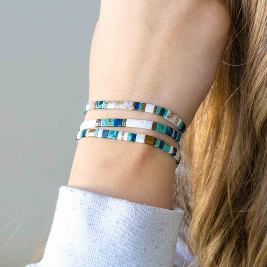 TIDAL WAVE - Tila Bead Bracelets Stack