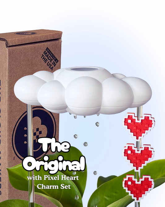 Original Dripping Rain Cloud with Pixel Heart Charm Set