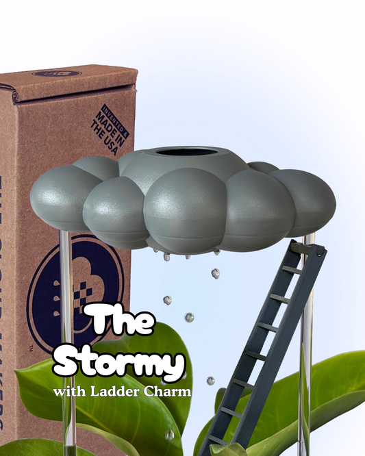 Stormy Dripping Rain Cloud with Ladder Charm