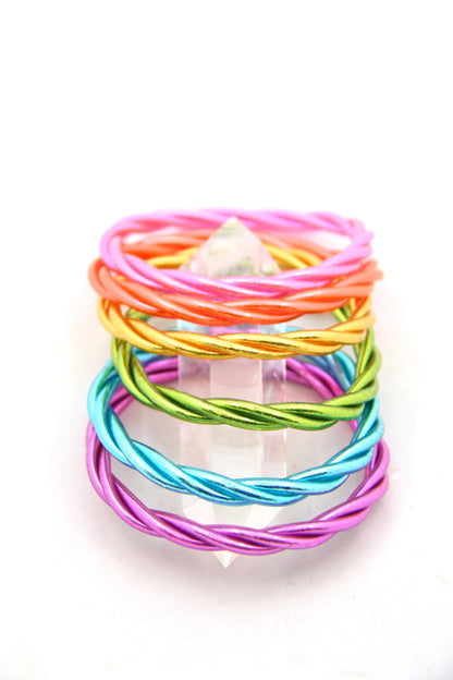 Twisted Thai Buddhist Temple Bracelets, Mantra Bangle, Kumlai, Colors & Sizes Available