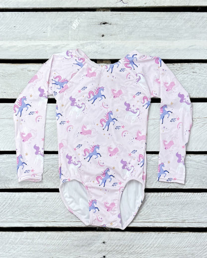 Unicorn Island Girls Long Sleeve with Ribbon Bow Back