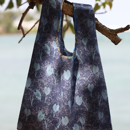 ReAloha "Reusable Tote Bag" - Taro Leaves Navy