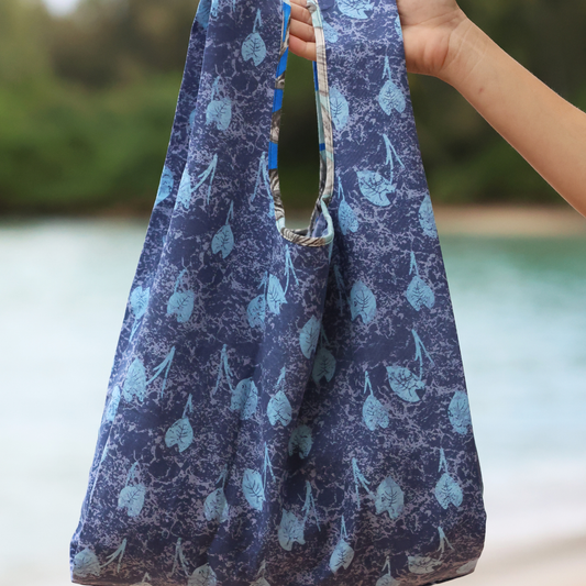 ReAloha "Reusable Tote Bag" - Taro Leaves Navy