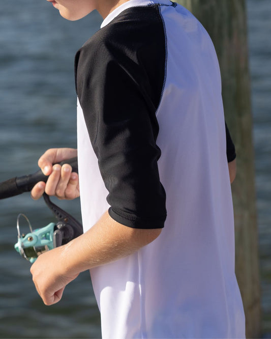 Black and White Short Sleeve Sun Shirt