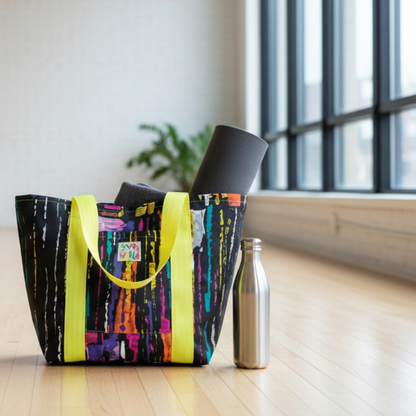 Jams World Lined Tote Bag - Colorful Paint