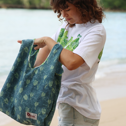 ReAloha "Reusable Tote Bag" - Taro Leaves Green