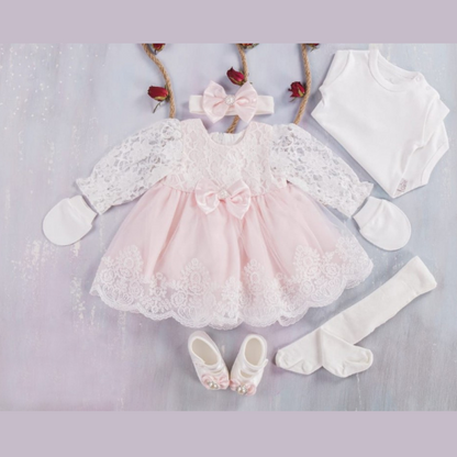 Princess Lace Baby Outfit Set – 6 Pieces