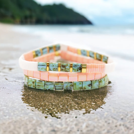 VACATION - Tila Bead Bracelets - Set of 3