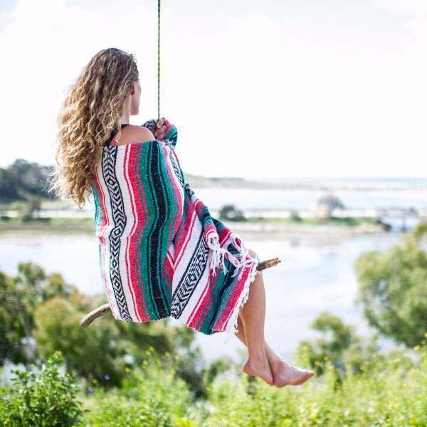 Coral & Sea Green Falsa Yoga Blanket
