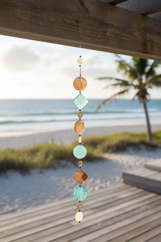 Capiz Cascade Suncatcher Hanging Decor (Sea Breeze)