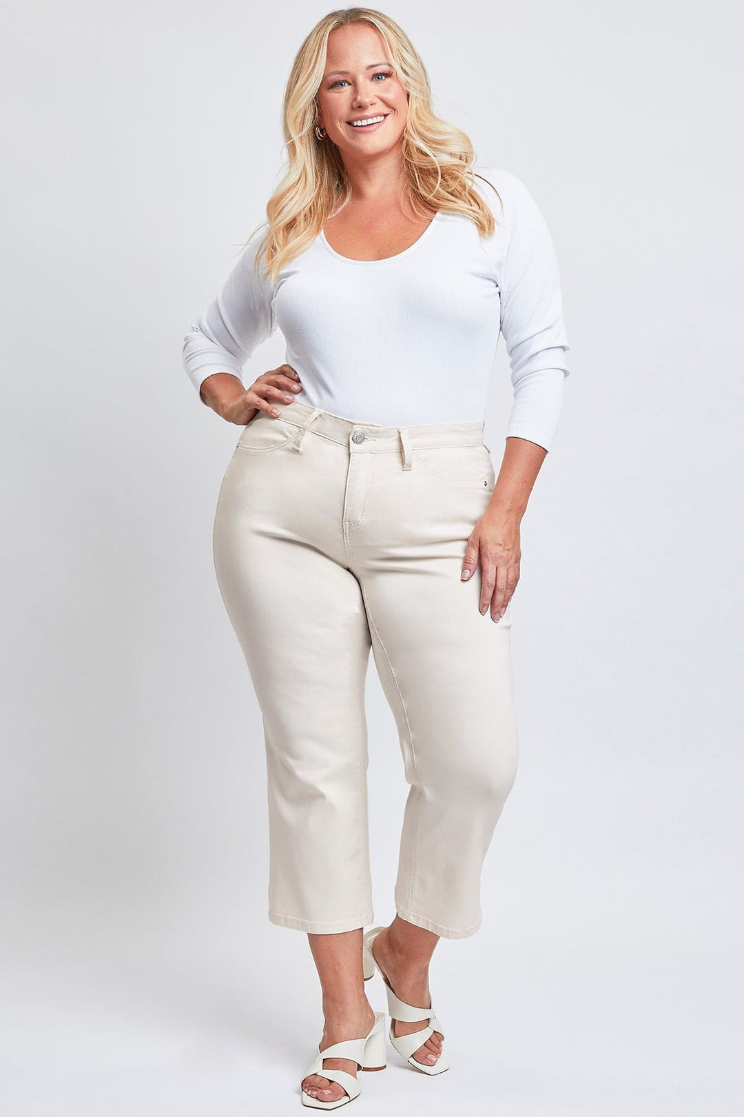 Women's Plus Hyperstretch Cropped Wide Leg Pants