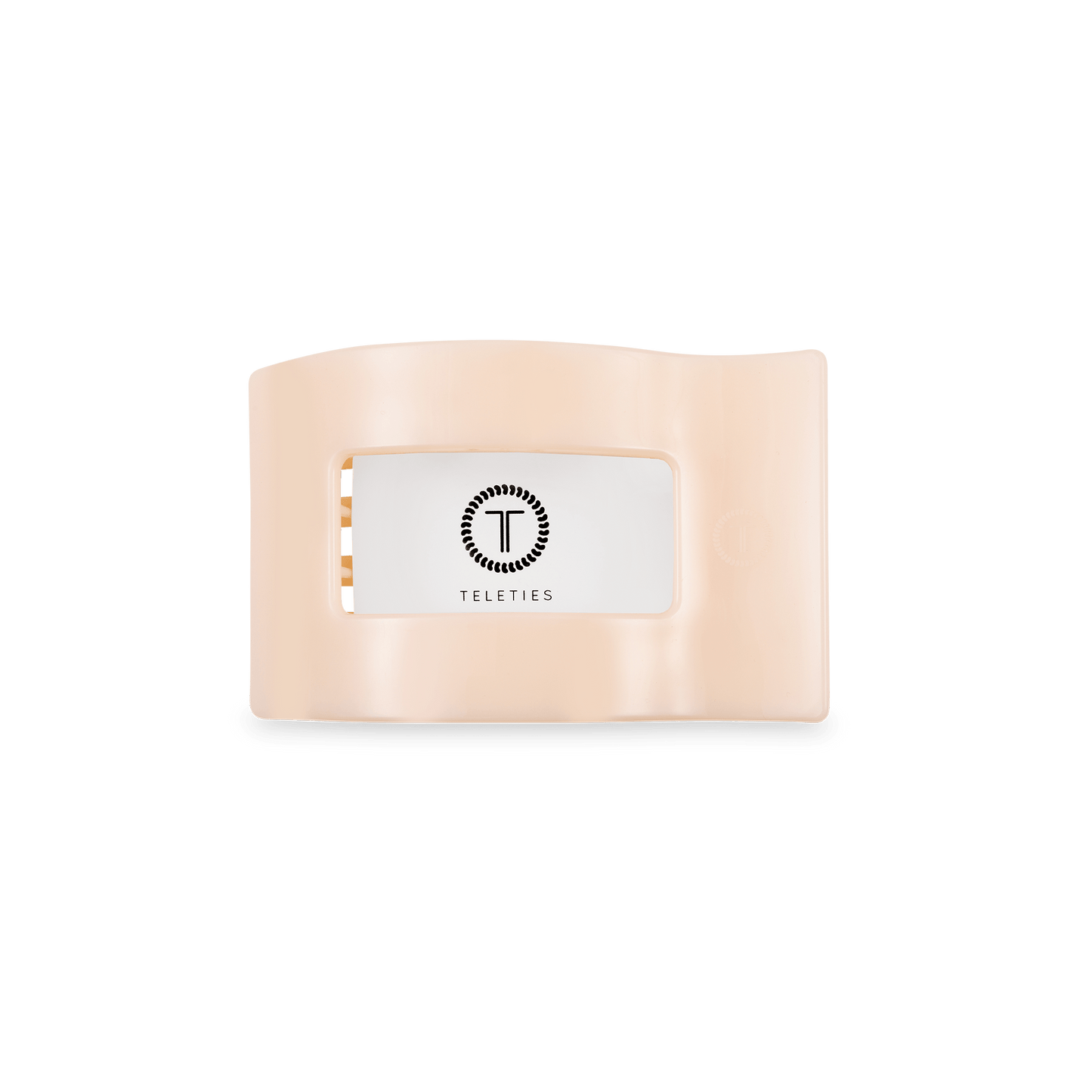 Almond Beige Small Flat Rectangle Hair Clip
