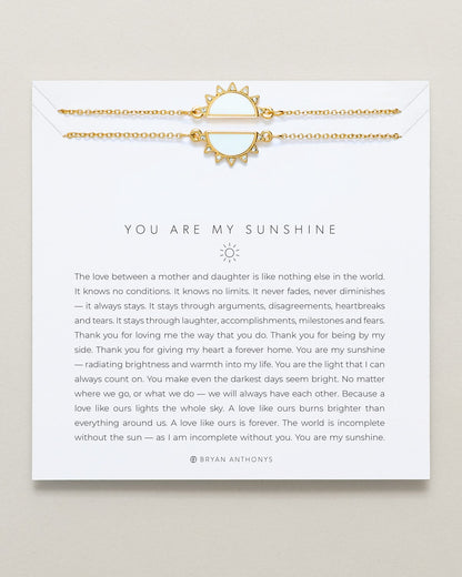 You Are My Sunshine Gold Bracelet Set