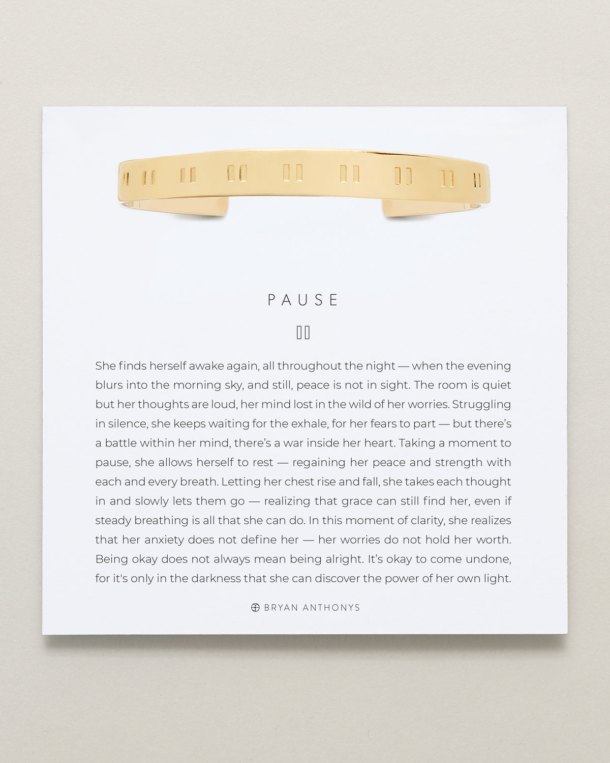Pause Engraved Cuff