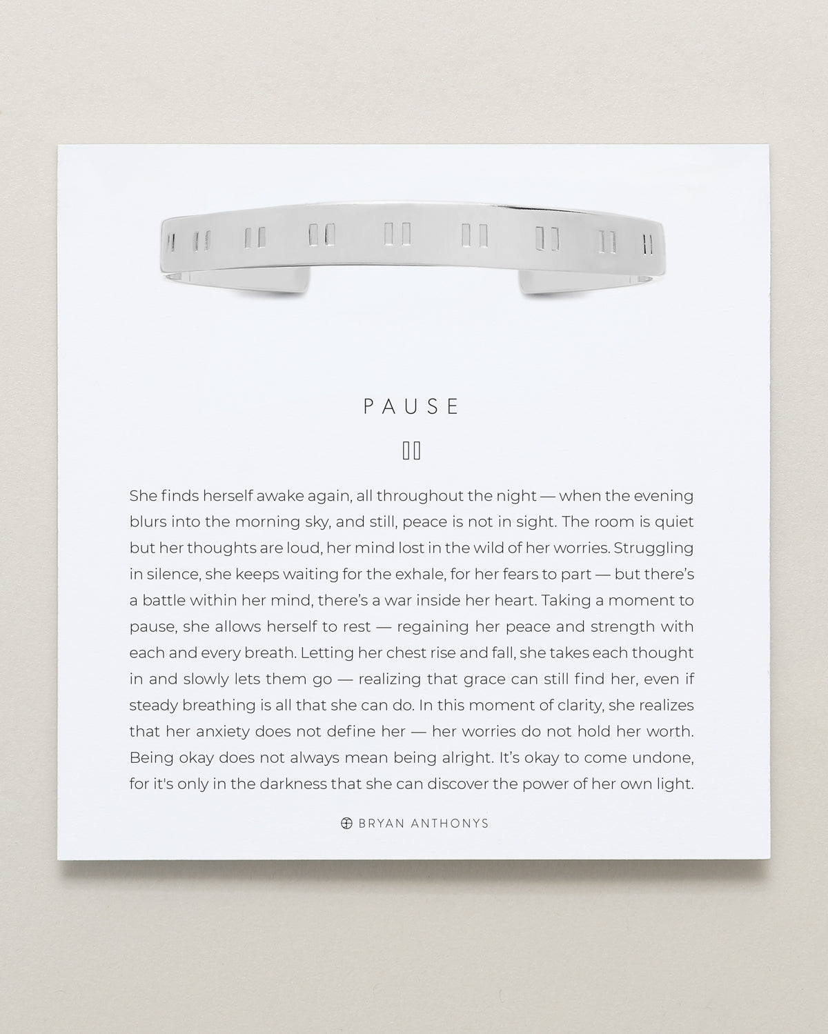 Pause Engraved Cuff