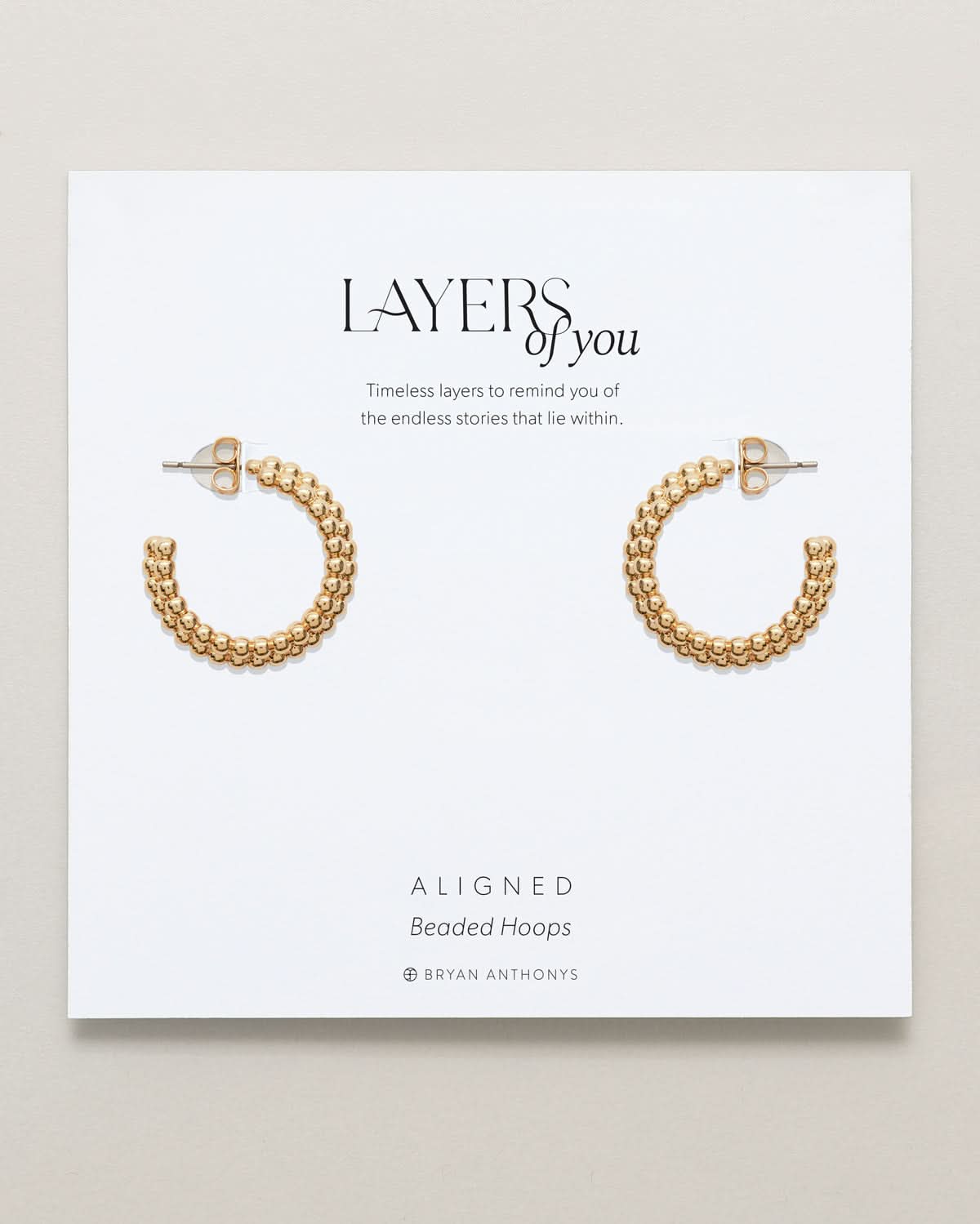 Aligned Beaded Hoop Earrings