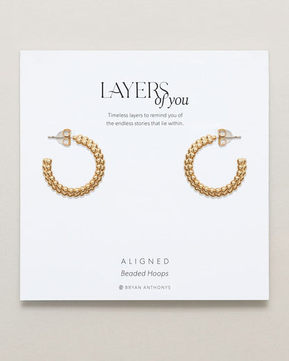 Aligned Beaded Hoop Earrings