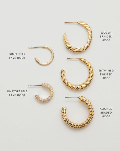 Simplicity Pave Hoop Earrings