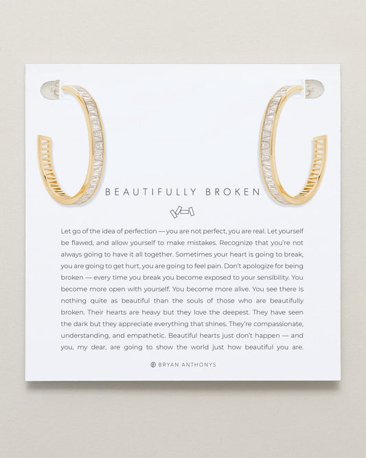Beautifully Broken Baguette Maxi Hoop Earrings